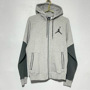 Air Jordan Men Size Medium Jumpman Full Zip Grey Hoodie Sweatshirt Jacket New